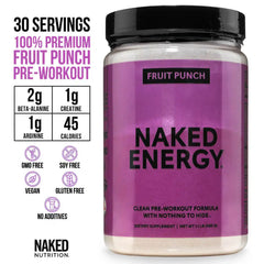 Fruit Punch Pre Workout Supplement | Naked Energy - 30 Servings