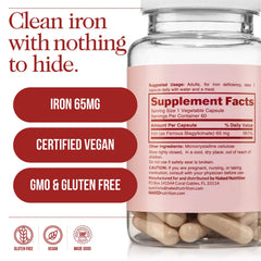 Daily Iron Supplement | Naked Iron - 60 Capsules