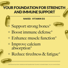 Daily Vitamin D3 Supplement | Naked Vitamin D - 200 Softgels