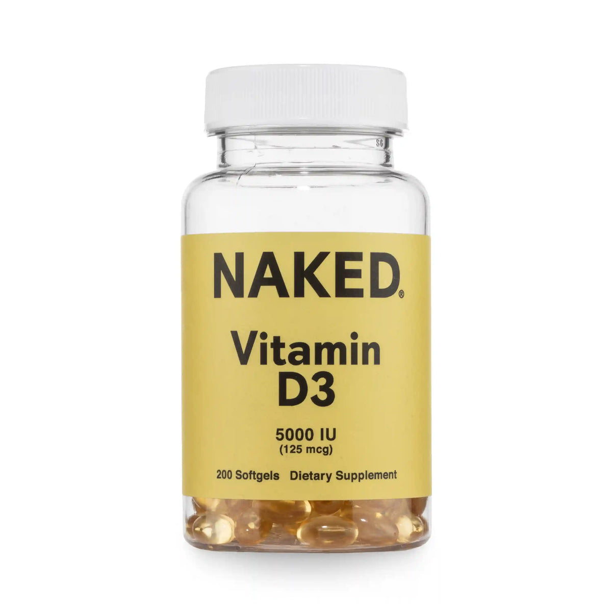 Daily Vitamin D3 Supplement | Naked Vitamin D - 200 Softgels